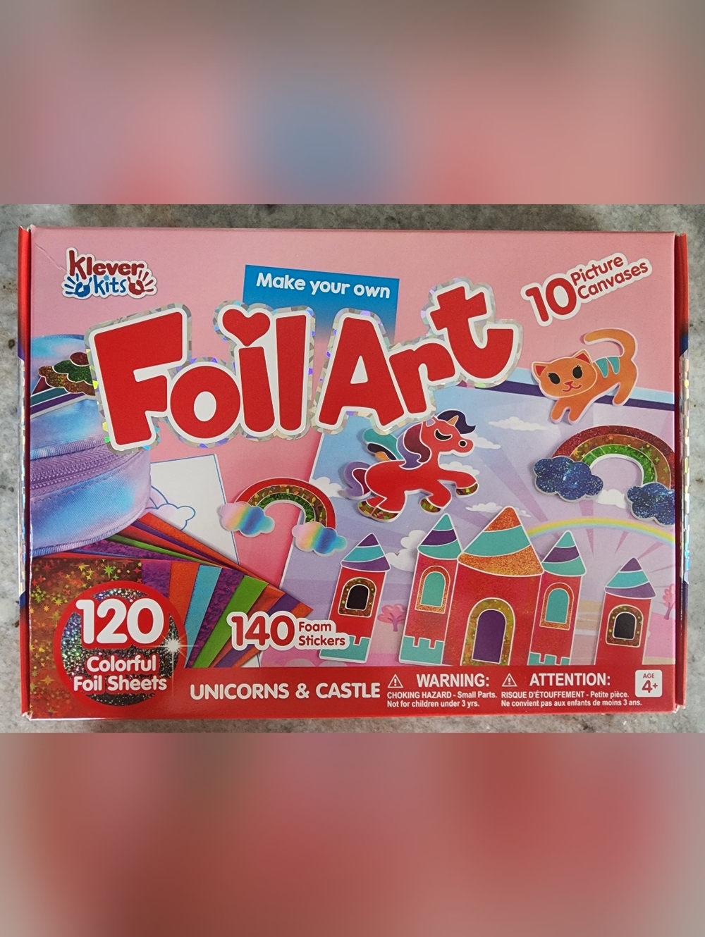 Foil Art Unicorns & Castle Craft Kit - Pink